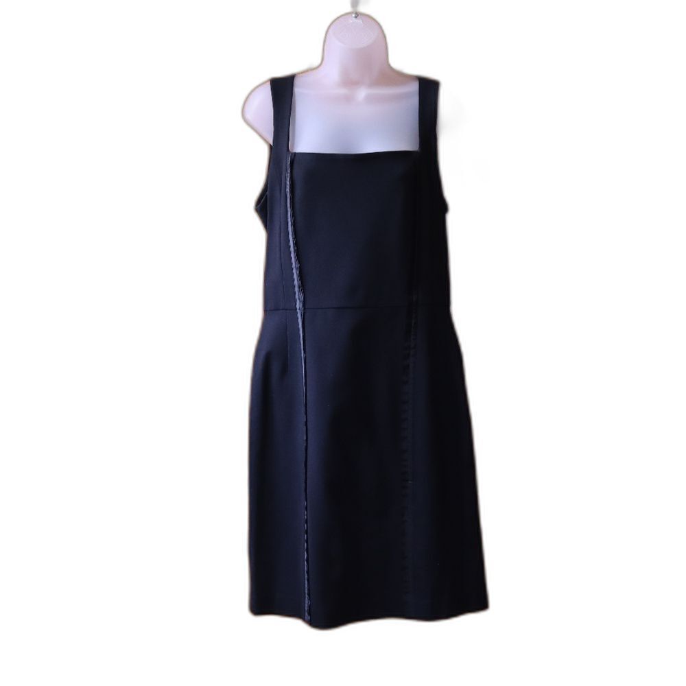 Banana Republic Black Tank Square Neck Mini Dress 14 Corporate Goth